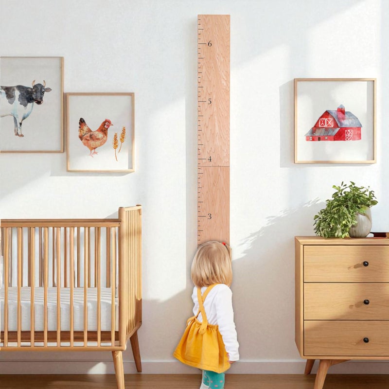 HEADWATERS STUDIO Wood Growth Chart for Wall - Growth Chart Wood Growth Chart for Kids Wooden Ruler Growth Chart Child Height Wall Chart Grow Chart for Wall Kids Wall Ruler Height Chart-Modern Natural - Image 1